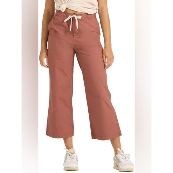 Vuori Pants - Vuori Wide Leg Ripstop Crop Pants Rose Medium